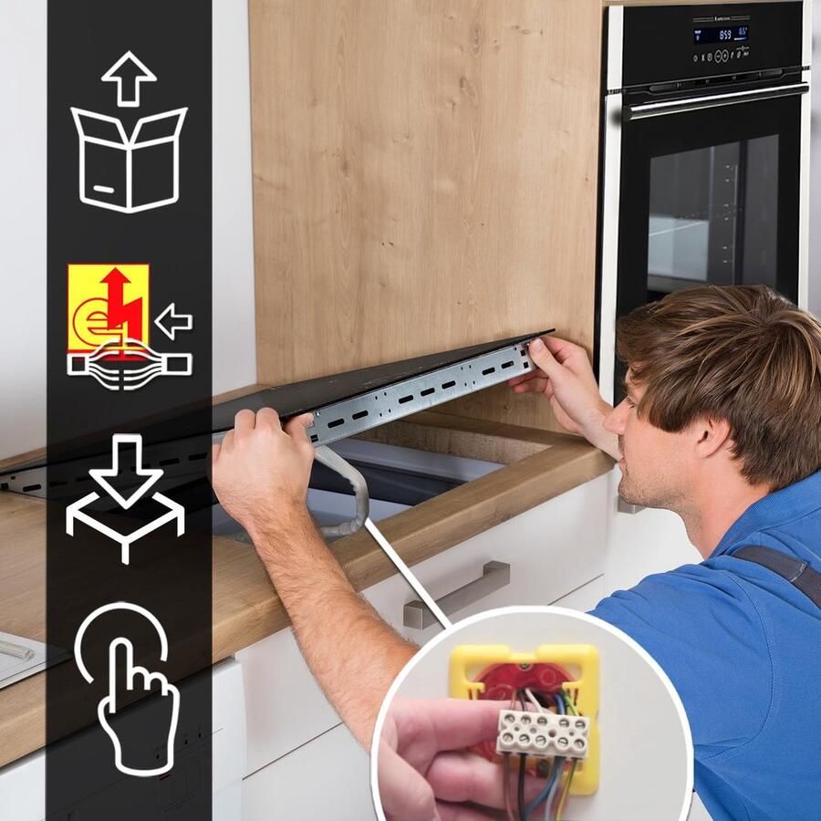 Inductiekookplaat Kookplaat Elektrisch Snel Koken Flexzones 60 cm Zwart