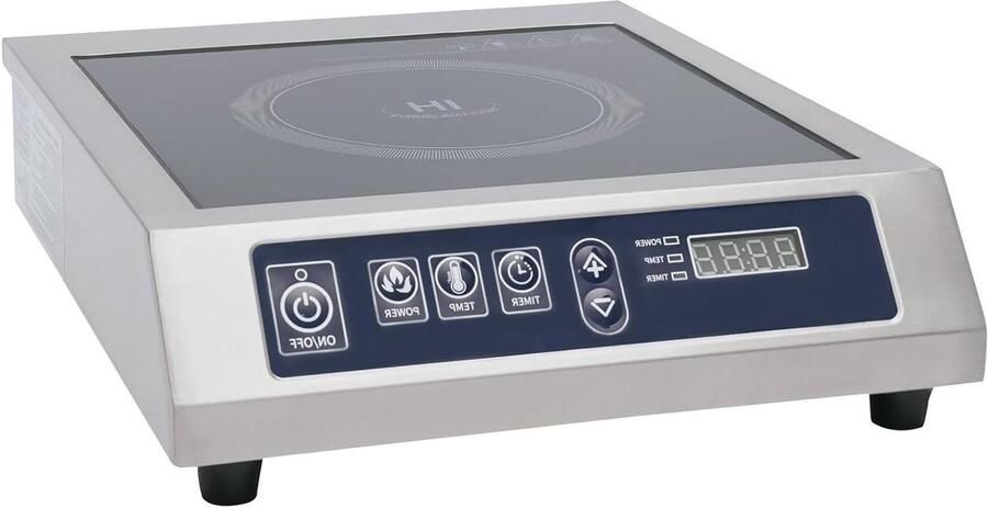 Inductiekookplaat Kookplaat Enkel Snel Koken Automatische Panherkenning 35.5D x 44.5B cm Zilver