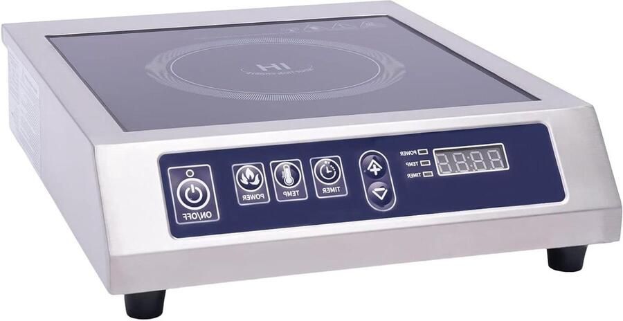 Inductiekookplaat Kookplaat Enkel Snel Koken Oververhitting Beveiliging 3500 W Zilver Zwart