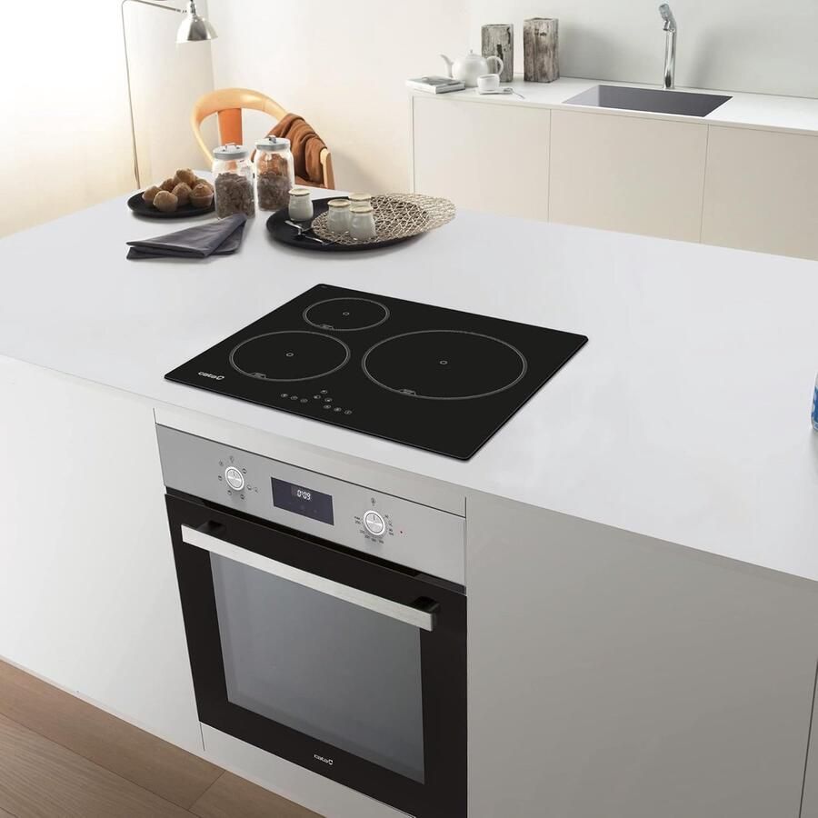 Inductiekookplaat Kookplaat Koken Thuis 3 Kookzones 59 cm Breed Zwart