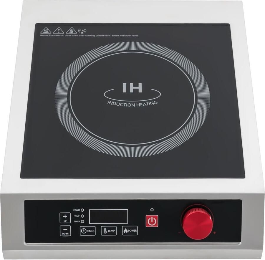 Inductiekookplaat Kookplaat Professioneel Koken 10 Vermogensstanden 35 x 43 cm Zwart