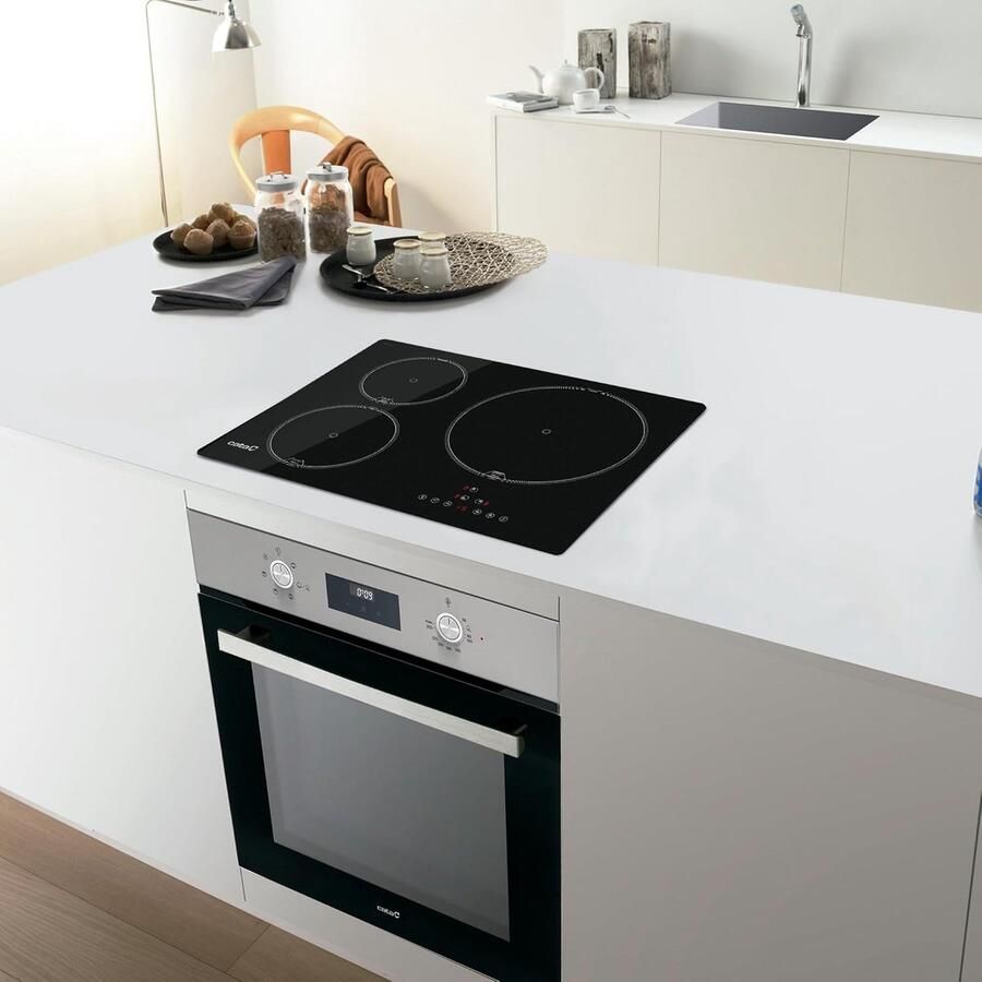 Inductiekookplaat Kookzone Snel Koken 9 Vermogensniveaus 60 cm Zwart