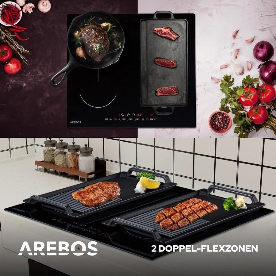 Inductiekookplaat Kookzone Thuis Koken Flexzones 59 cm Zwart