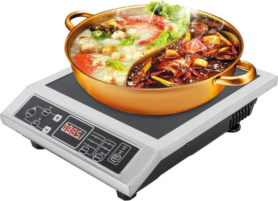 Inductiekookplaat Losse kookplaat Snel koken 8 temperatuurstanden 42 x 35 x 11 cm Zwart