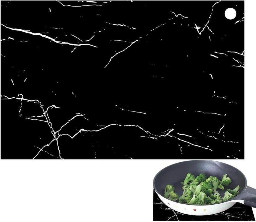 Inductiekookplaat Mat Beschermmat Fornuis Krasvrije Keuken Hittebestendig Siliconen 78 x 52 cm Marmerpatroon