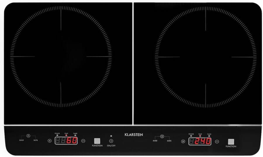 Inductiekookplaat met 2 Platen 3500W Draagbare Dubbele Inductieplaat voor Camping en Thuis
