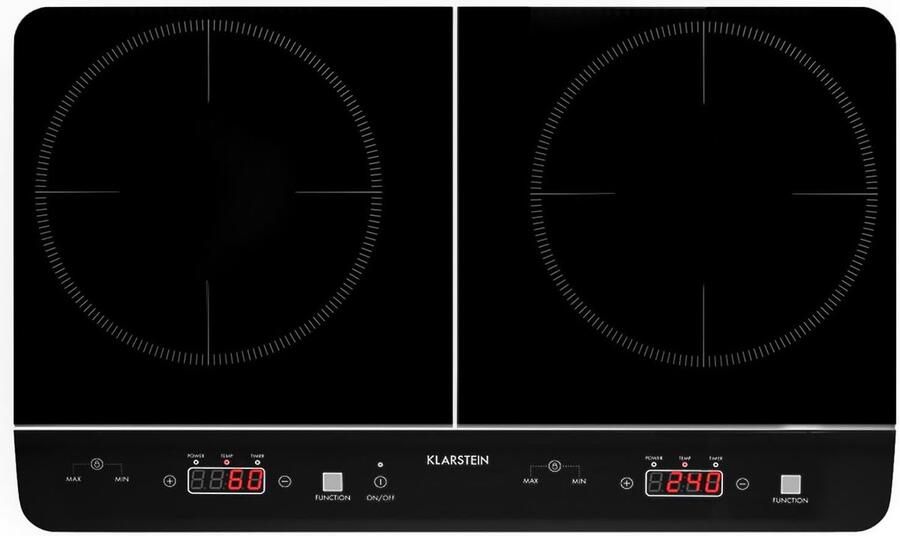 Inductiekookplaat met 2 Platen 3500W Draagbare Dubbele Inductieplaat voor Camping en Thuis