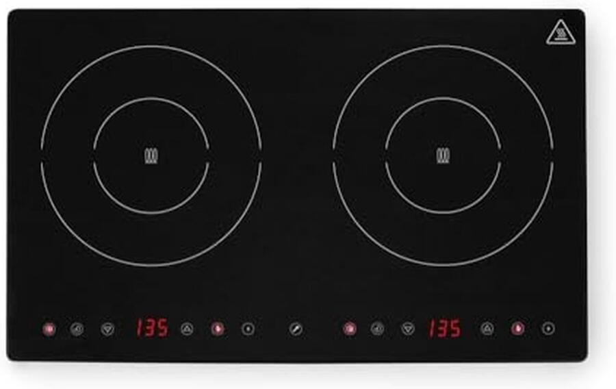 Inductie kookplaat Dubbele zone Koken en verwarmen Boost modus 60x40 cm Zwart