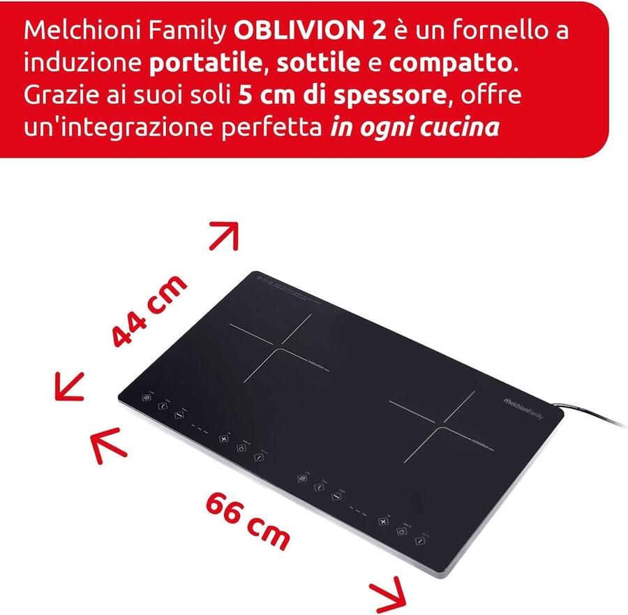 Inductiekookplaat met 2 Zones Zwart Glas Digitaal Display en Timer