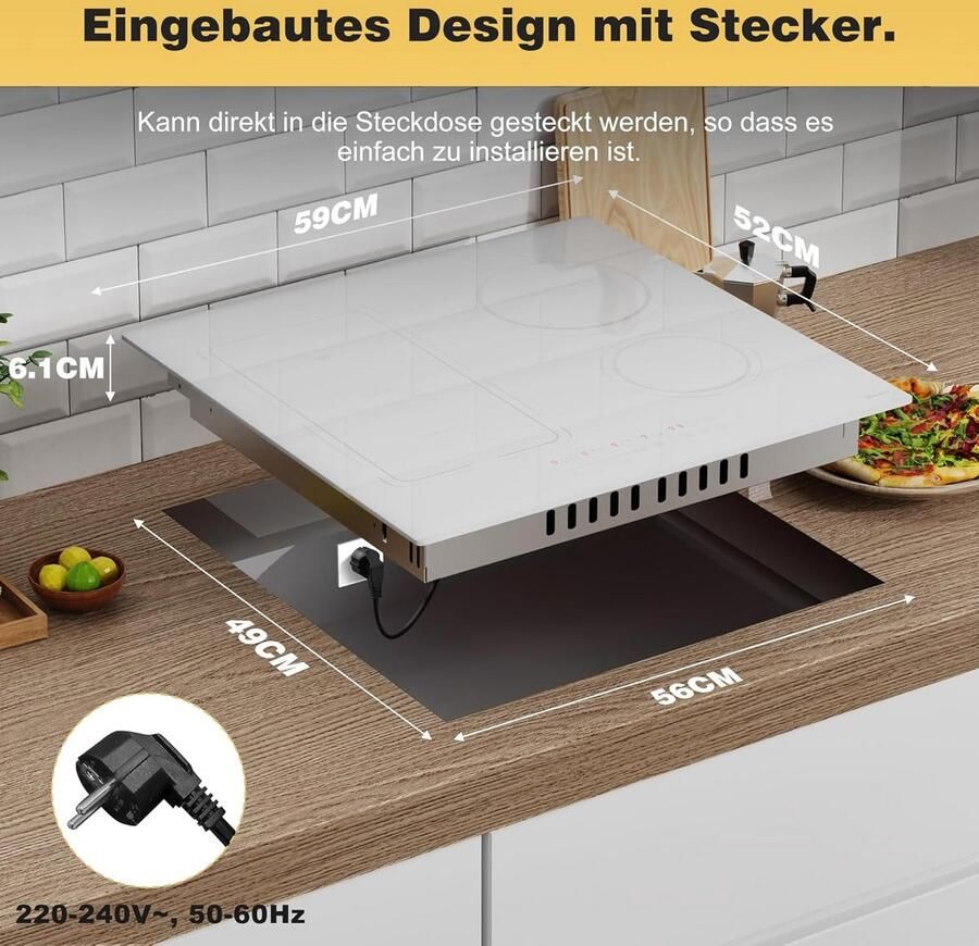 Inductiekookplaat met 4 Zones Krachtige Elektrische Kookplaat - Foto 3