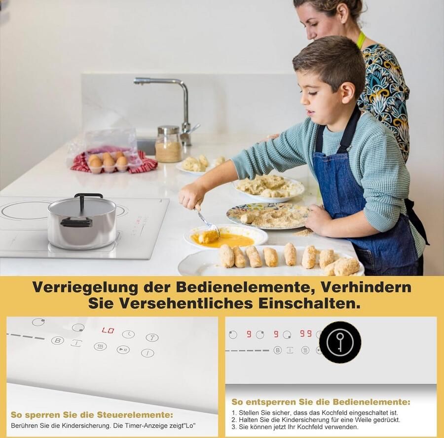 Inductiekookplaat met 4 Zones Krachtige Elektrische Kookplaat