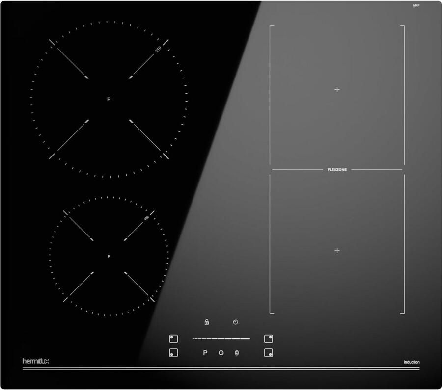 Inductiekookplaat met Flex Zone en 4 Branders – 7400W