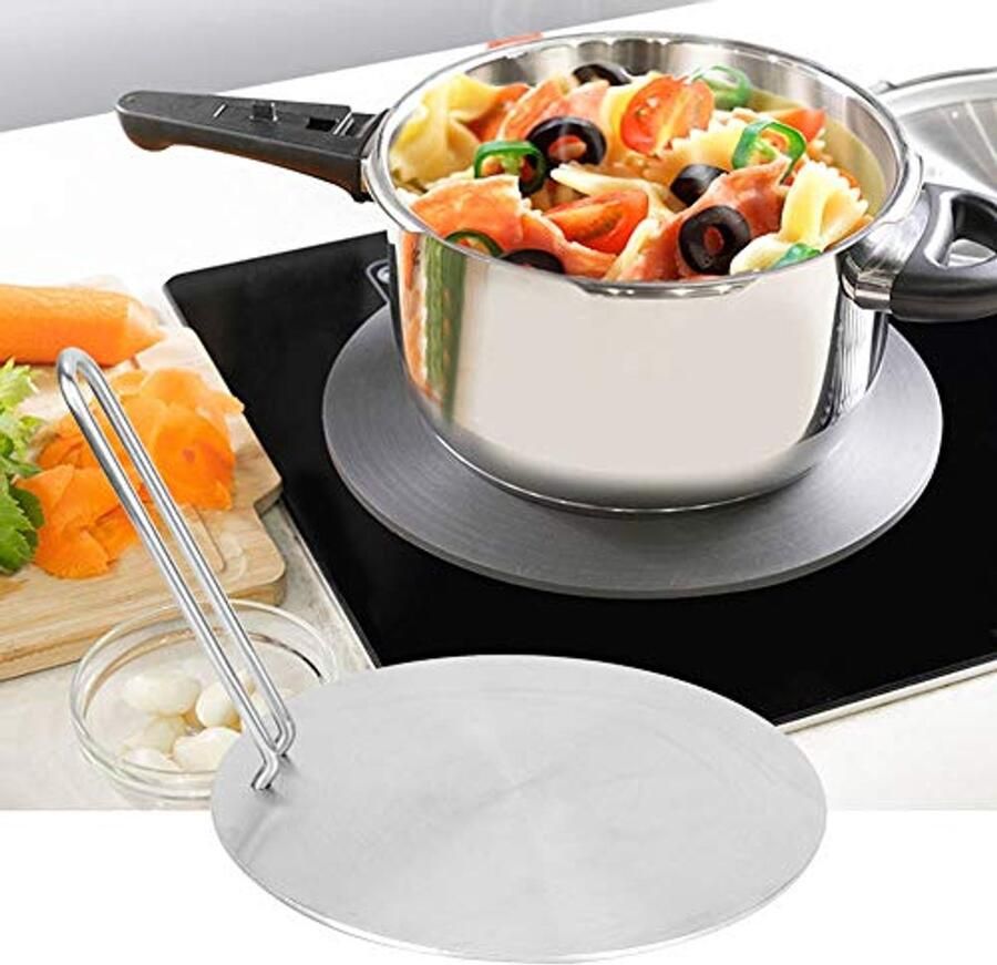 Inductiekookplaat met roestvrijstalen warmteverspreider 22 cm