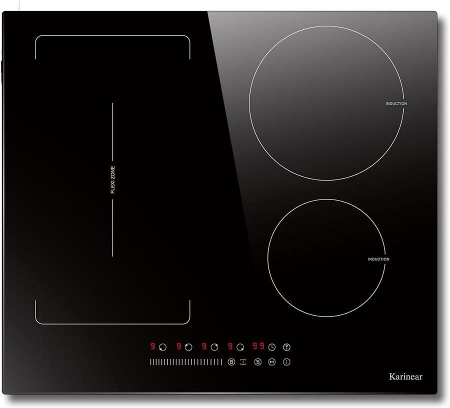 Inductiekookplaat Plug-In 3500 W Vermogen 60 cm Breedte Glas Keramiek Inbouw Elektrische Kookplaat
