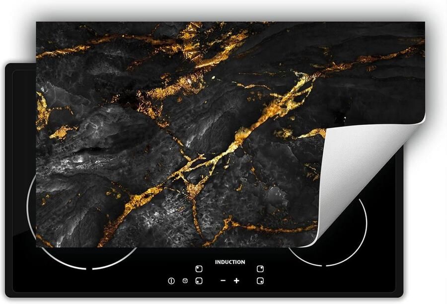 Inductiekookplaat Protector 90x52 cm Hittebestendige Werkbladvergroting Marmer Goud