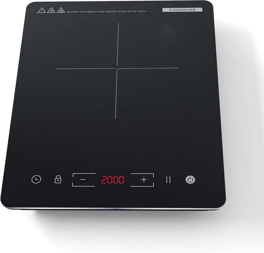 Inductiekookplaat Zwart 2000 W Met Touch-Display en Timer Voor Inductiekookgerei