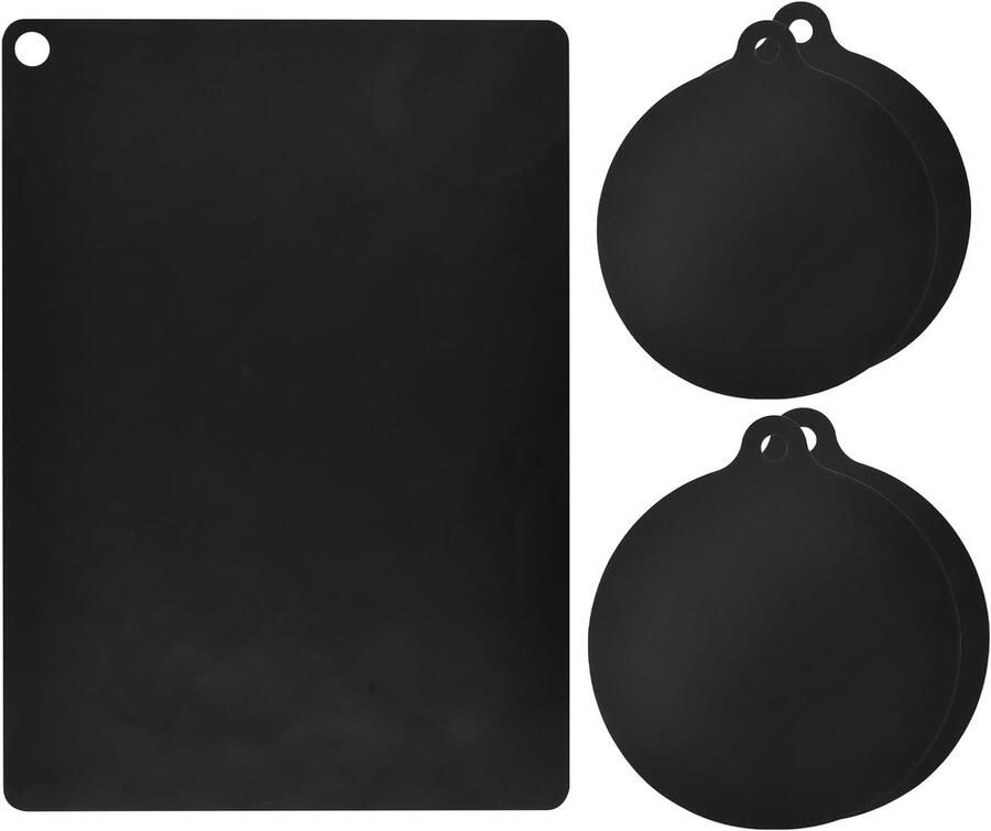Inductiekookplaatbescherming set van 5 universele siliconen matten oliebestendig en krasbestendig tot 240 °C voor 22 cm en 24 cm kookplaten