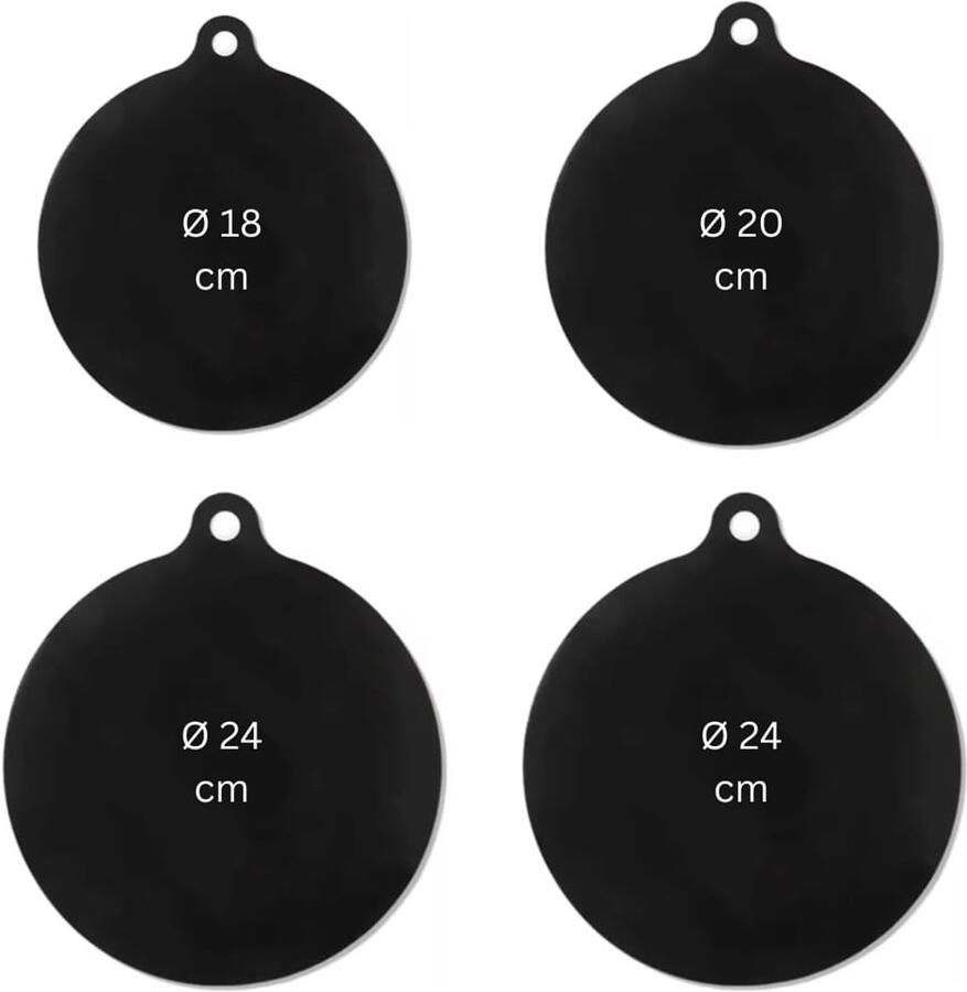 Inductiemat Set Kookplaat Beschermer Kookplaat Beschermen Hittebestendig 250°C Set van 4 Zwart
