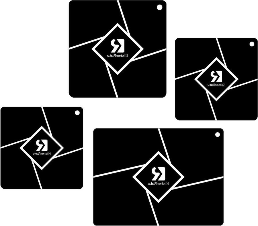 Inductiemat Set Kookplaat Beschermers Kookplaat Beschermen Hittebestendig Siliconen 4 Stuks Zwart