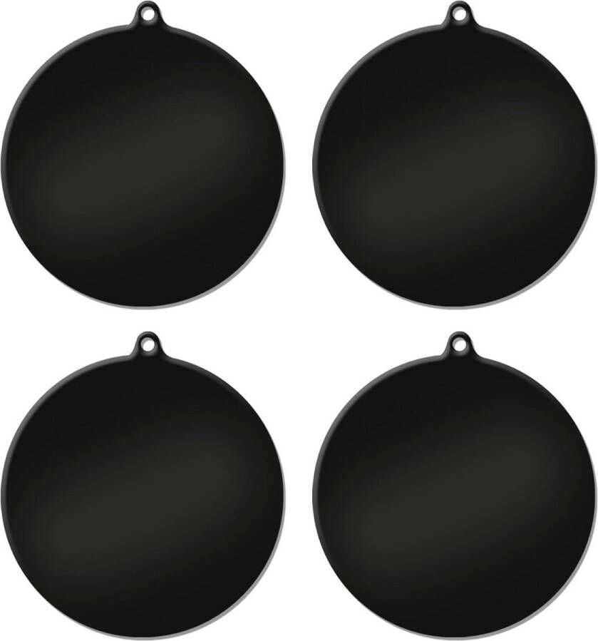 Inductiemat Set van 4 Rond Zwart Hittebestendig tot 230 graden Anti Slip Kookplaat Beschermer