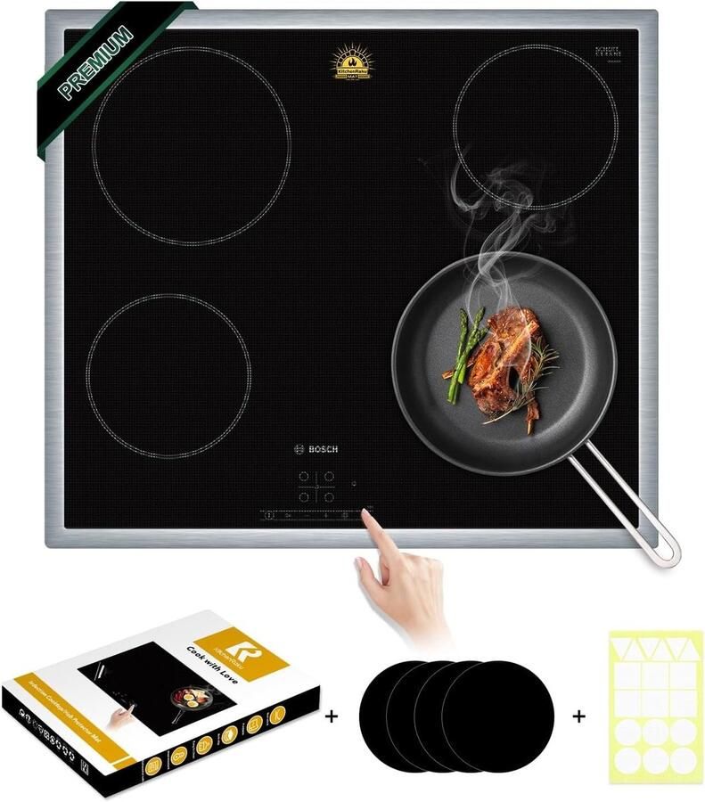 Inductiemat voor Kookplaat Multifunctionele Siliconen Fornuisafdekking en Beschermingsmat (52 x 78 cm) met Antislip en Warmtebestendige Eigenschappen