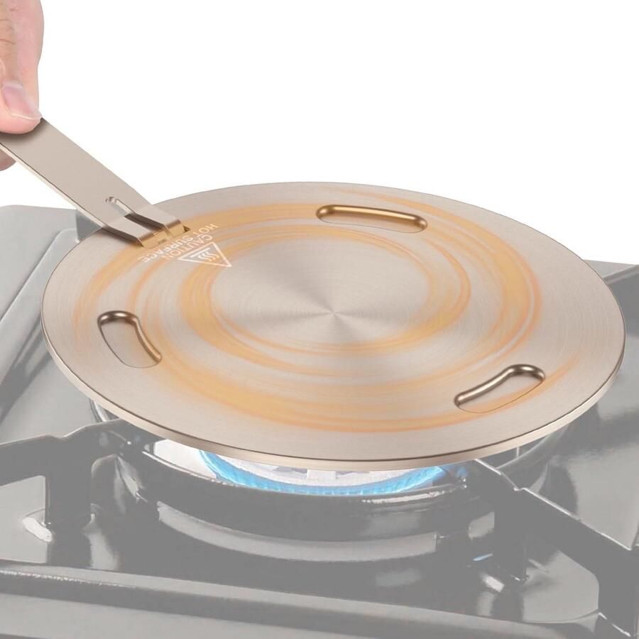 Inductiepan Adapter Warmteplaat Converter Gelijkmatig Koken Afneembare Handgreep 16 cm Goud - Foto 1