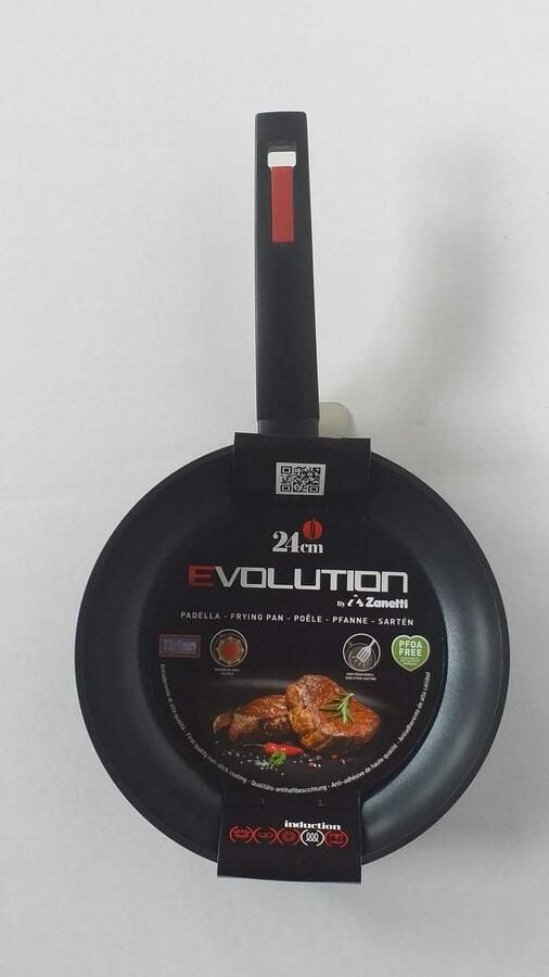 Inductiepan Antiaanbak Koekenpan Gezond Koken Voor Alle Warmtebronnen 22 cm Diameter Zwart