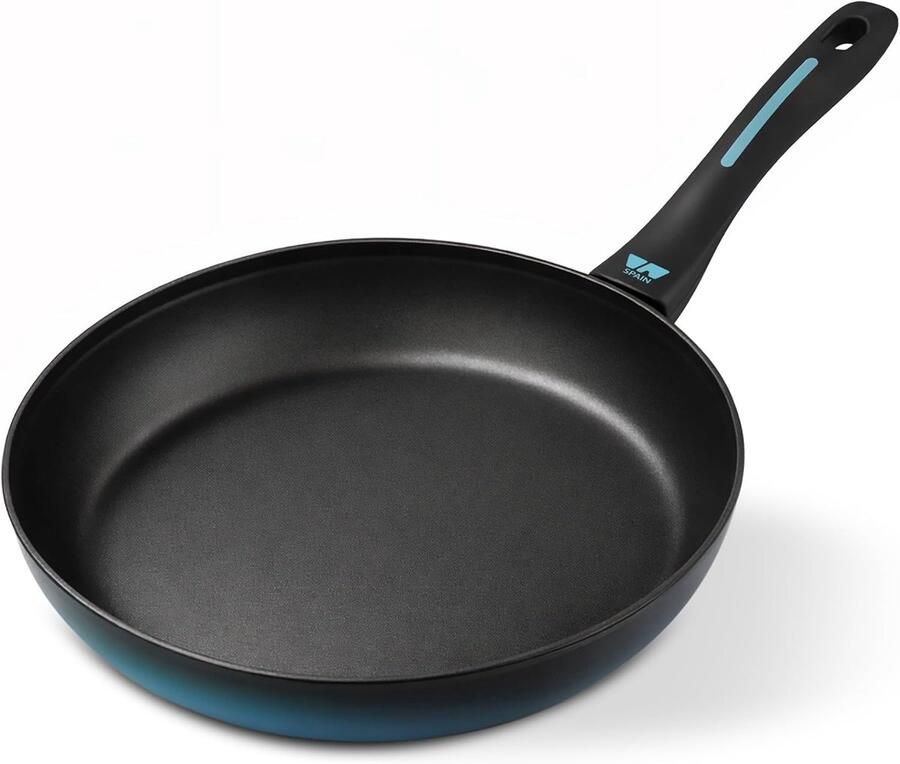 Inductiepan Koekenpan Gezond Koken Gesmeed Staal 28 cm Blauw Zwart