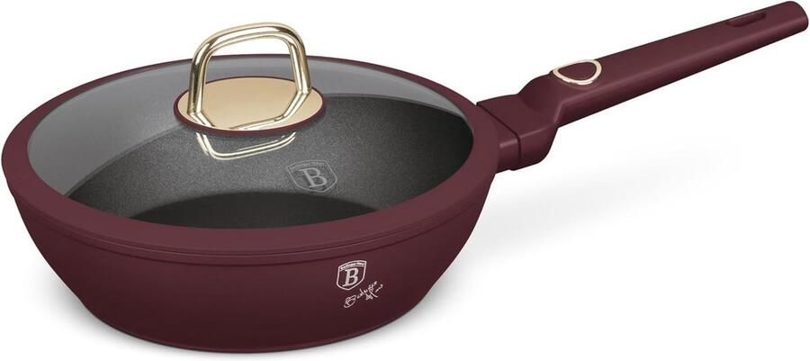 Inductiepan met Deksel Turbo Pan Culinair Koken TitanPro Antiaanbaklaag 24 cm 23 Liter Bordeaux