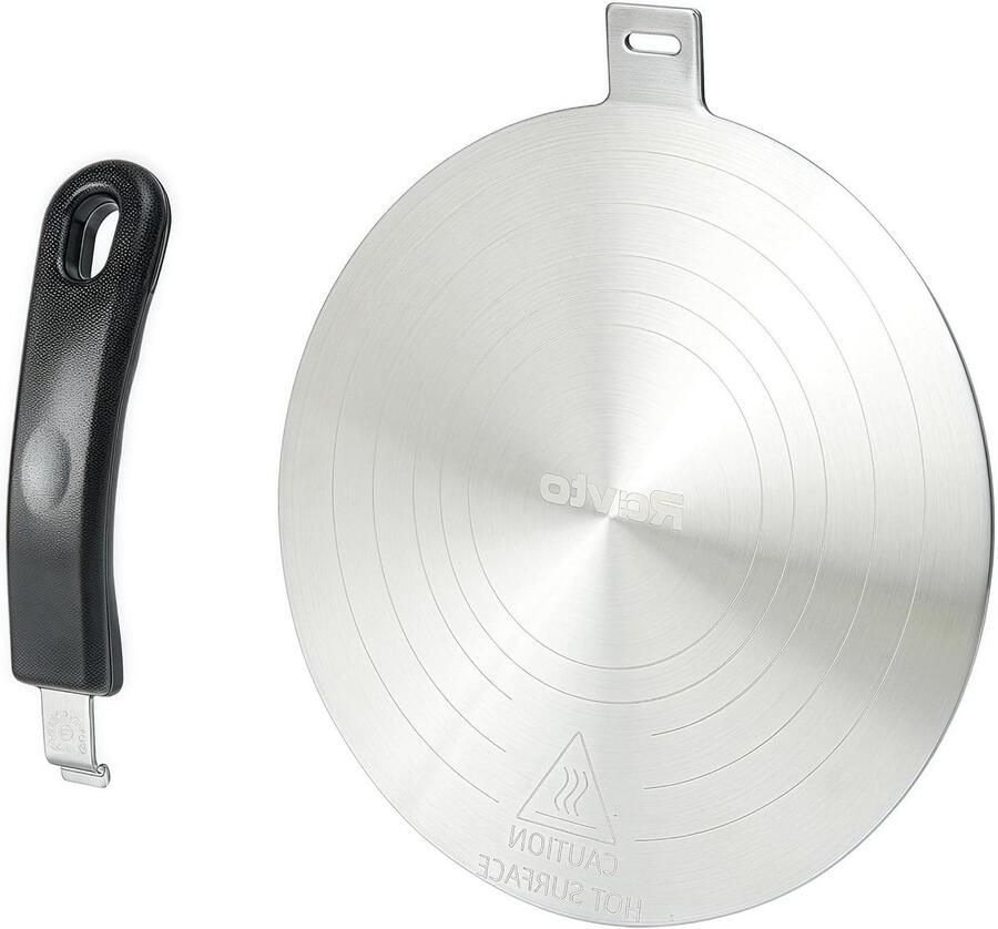 Inductieplaat Adapter Warmteverspreider Kookplaat Gelijkmatig Koken Roestvrij Staal 24 cm Zwart