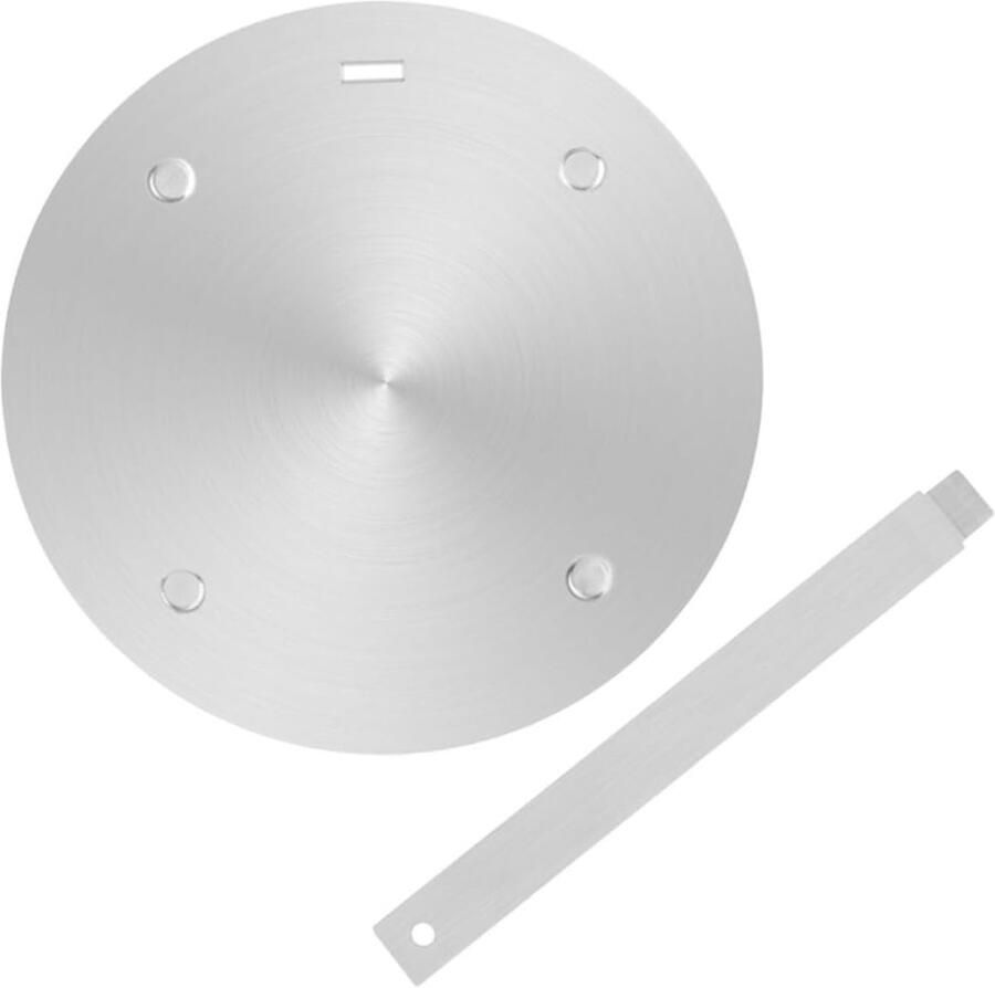Inductieplaat Adapter Warmteverspreider Plaat Koken Op Inductie Verwisselbare Handgreep 24x24cm Zilver