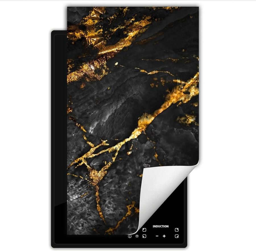Inductieplaat Beschermer Kookplaat Mat Aanrecht Vergroten Krasvrije Bescherming 30x52cm Marmer Goud