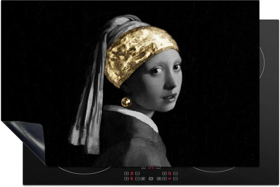 Inductieplaat Beschermer Kookplaat Mat Aanrechtblad Creëren Unieke Foto Print 80x52 cm Goud