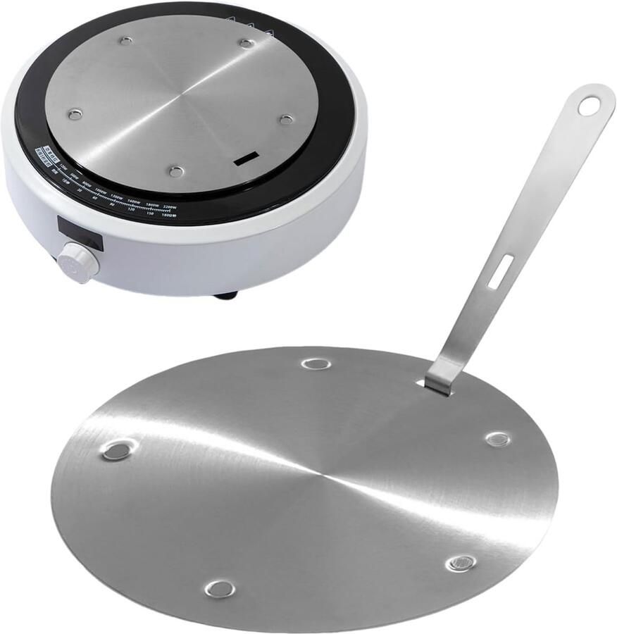 Inductie Adapter Plaat Kookplaat Converter Gelijkmatige Warmte Afneembare Handgreep 24cm Diameter Roestvrij Staal