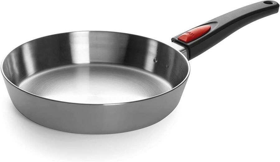 Inductieve braadpan Ø 24 cm van roestvrij staal ovenvast tot 220°