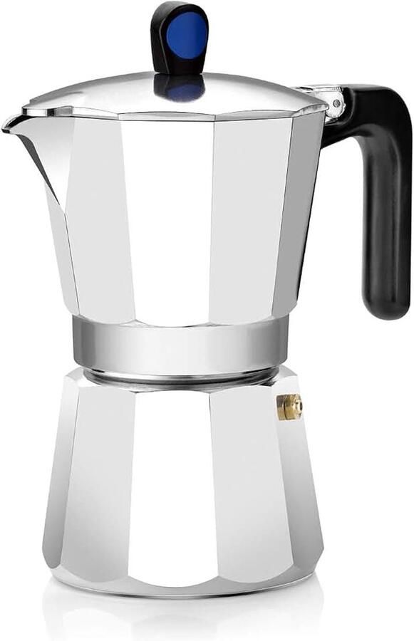 Induction Express espressomachine voor inductieplaten aluminium zilver 9 kopjes aluminium zilverkleurig geschikt voor alle warmtebronnen inclusief inductie