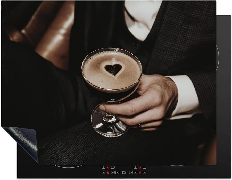 Induction Protector 77x59cm Kitchen Decoration Hob Protector for Induction Cooker Cover Plate Anti Slip Mat Heart Cocktail Espresso Martini Hand