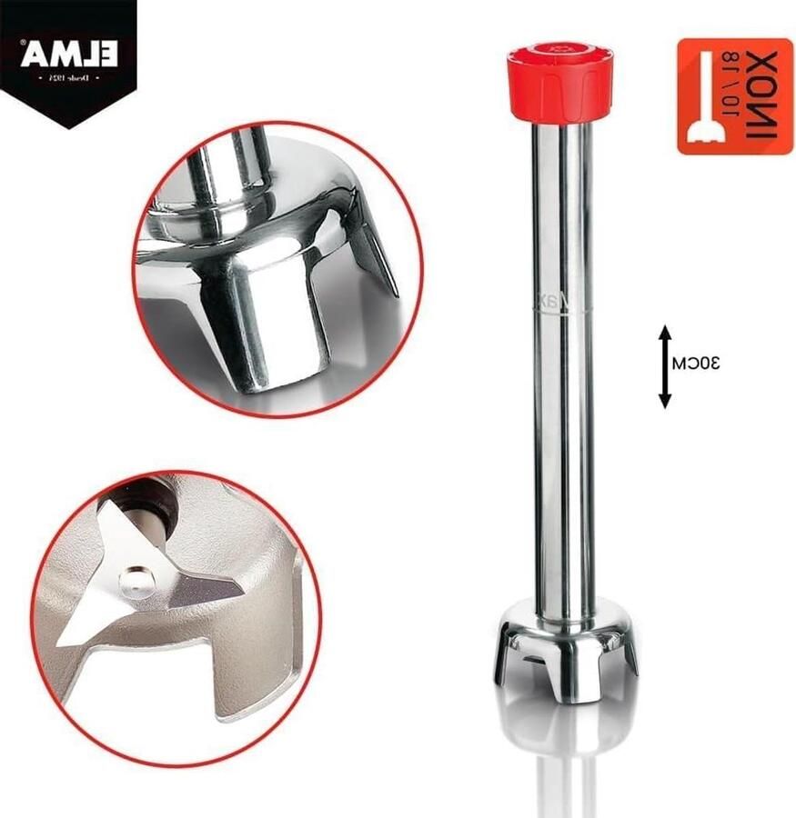 Industriële Mixer Keukenmixer Staafmixer Professioneel Mixen Afneembare Arm 30 cm Rood