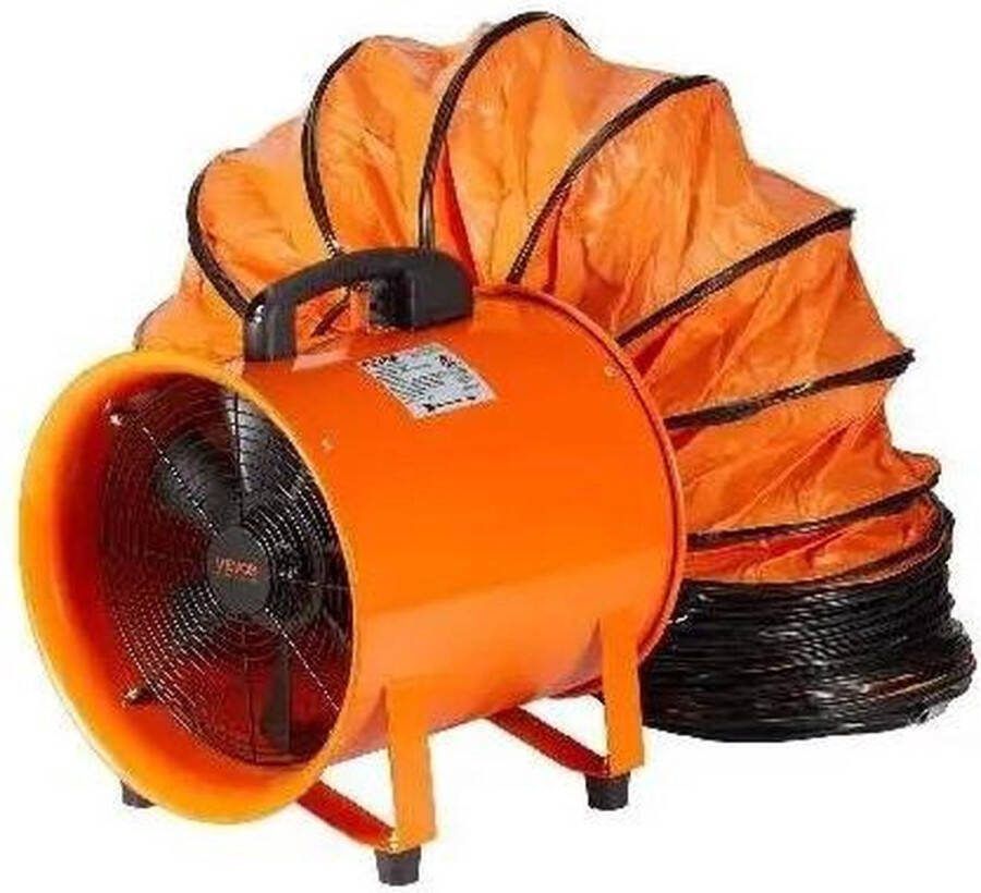 Industriële Uitlaat Ventilator 230W 10M PVC Slang Draagbaar Afzuigkap Blower Oranje