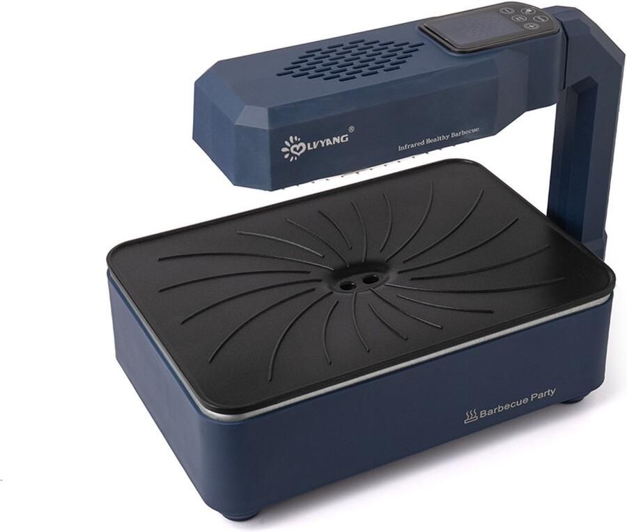 Infrarood Grill – 1100W – Afneembare Bakplaat Touchbediening Instelbare Temperatuur Vetopvangdesign – Rookvrij & Gezond Grillen