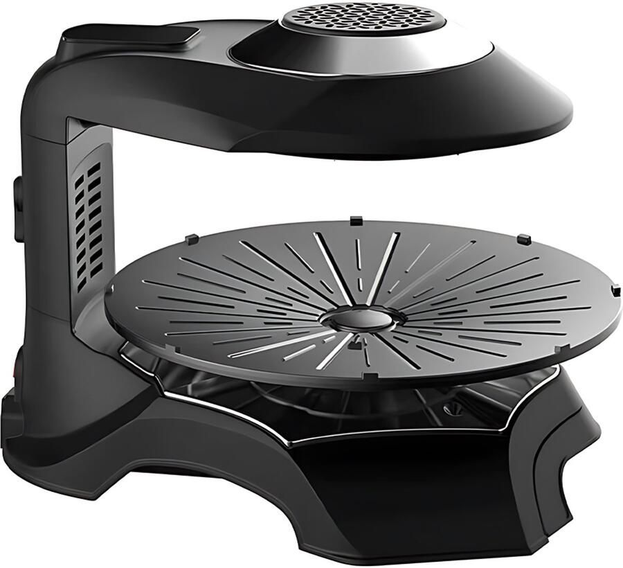 Infrarood Grill – 360° Automatische Draaitafel – 220–240V 1390W Instelbare Temperatuur – Vetopvangbak & Touchbediening – Voor BBQ & Gezond Grillen