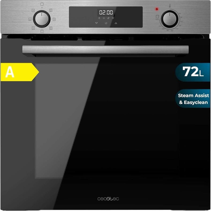 Ingebouwde Oven met Stoomfunctie en Grote Capaciteit – 2800 W 72 Liter 7 Kookfuncties