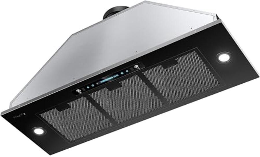 Ingebouwde Roestvrijstalen Afzuigkap 900 CFM Verstelbare Lampen en Baffle Filters 36 Inch