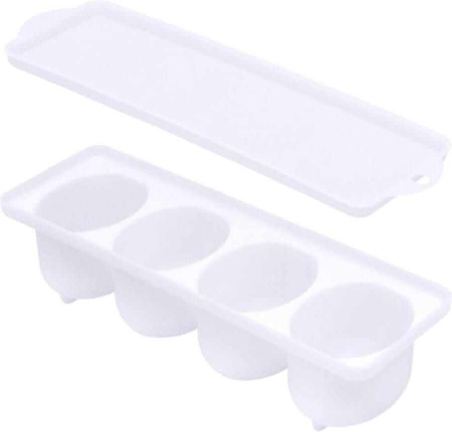Ingelegde eierhouder Eiercontainer Koelkast Eieren Marineren Luchtdicht en Lekvrij 24.4 x 7.4 x 6 cm Wit