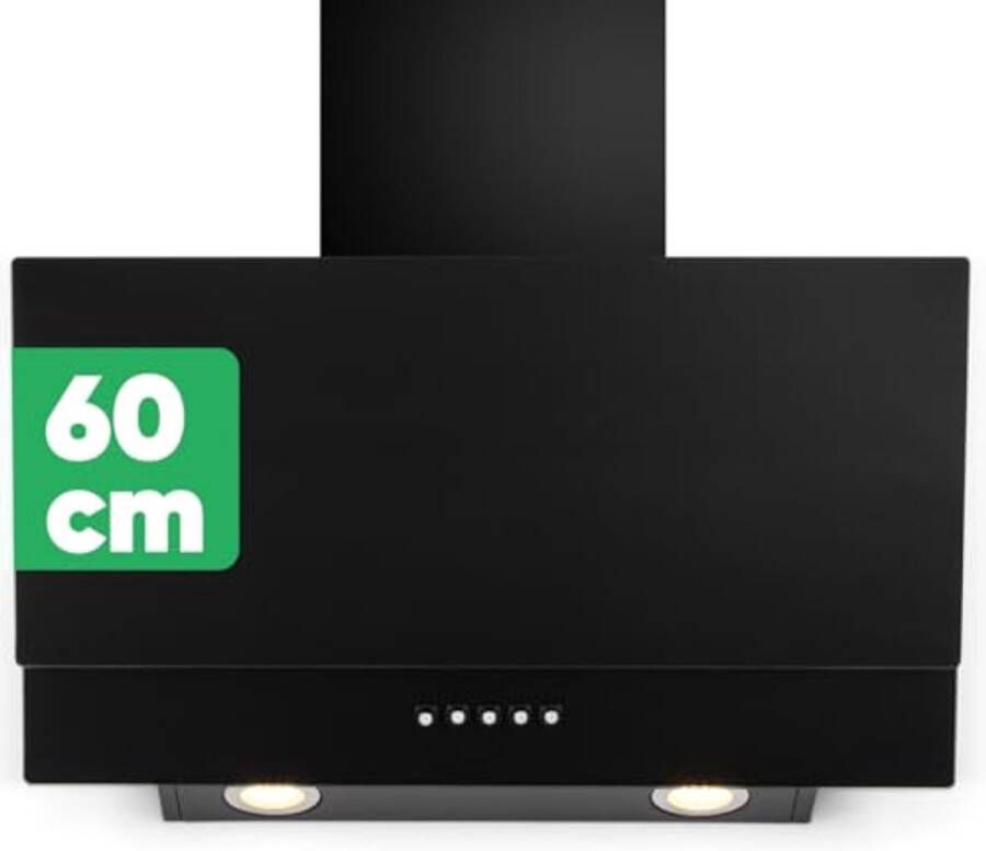 Ingelijste zwarte LED afzuigkap 60 cm voor moderne en klassieke keukens