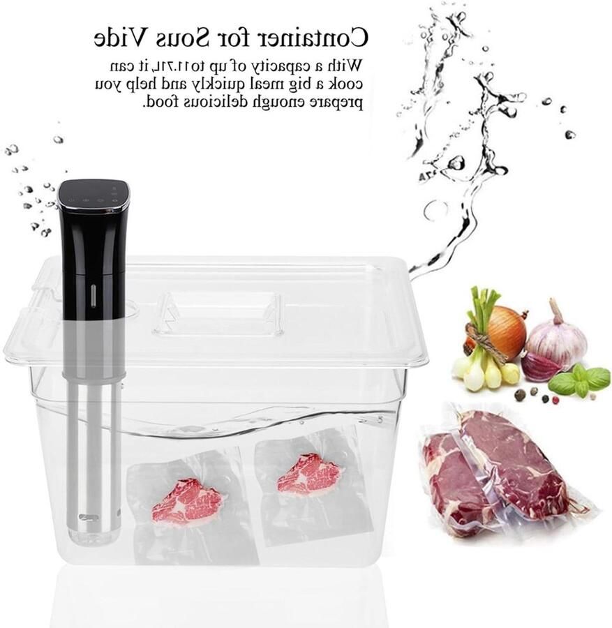 Inklapbare container Opslagbak met deksel Sous-vide koken Voedselveilig PC materiaal 11 Liter inhoud Transparant