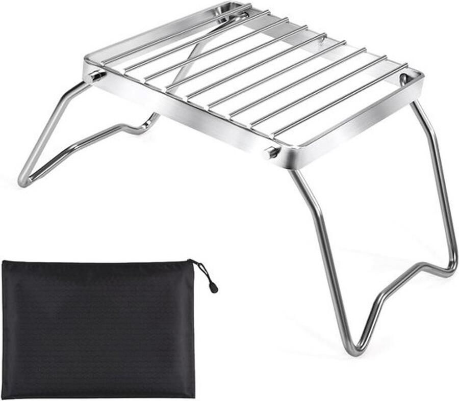 Inklapbare Draagbare Kampvuurgrill 16x16 cm Roestvrij Staal Grill voor Kamperen en Buitenactiviteiten