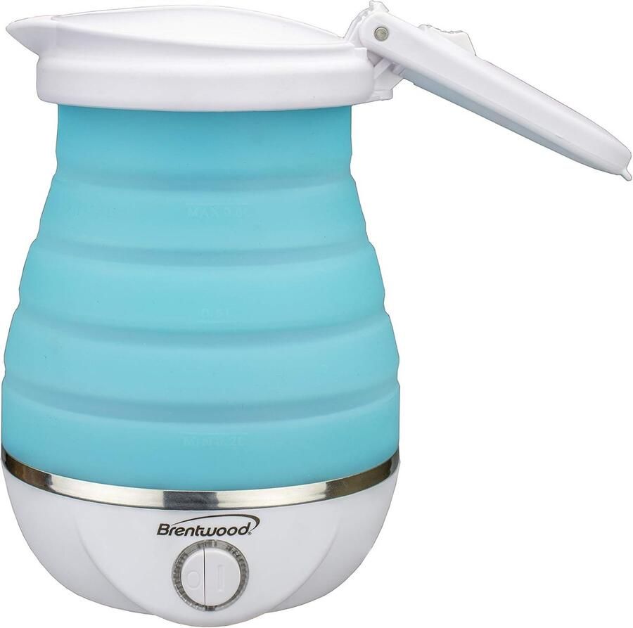 Inklapbare Ketel Reis Waterkoker Koken Onderweg Dubbel Voltage 08 Liter Blauw