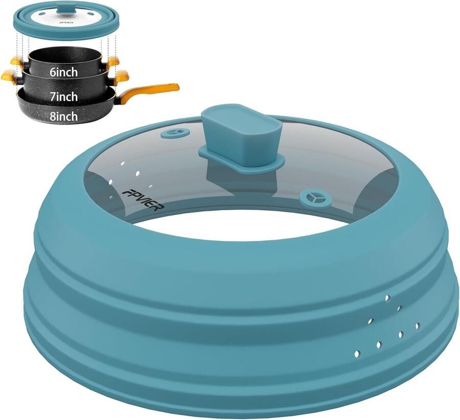 Inklapbare Magnetron Deksel Spatbescherming met Ventilatie Hittebestendig en Vaatwasmachinebestendig