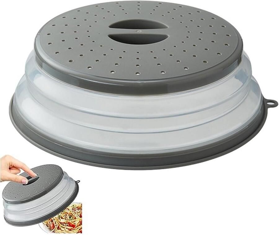 Inklapbare Magnetron Spatbeveiliging Reusable Splash Cover voor Voedsel met Stoomafvoer
